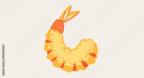 Crispy Shrimp Tempura Illustration