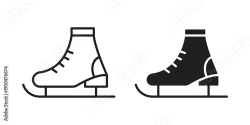 Ice skating icon. Simple linear element illustration. Thin stroke sign can be used for web, mobile and UI.