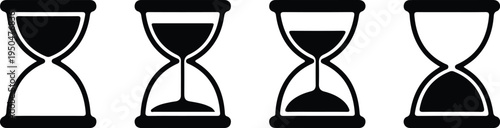 hourglass four icon set vector illustration logo design 