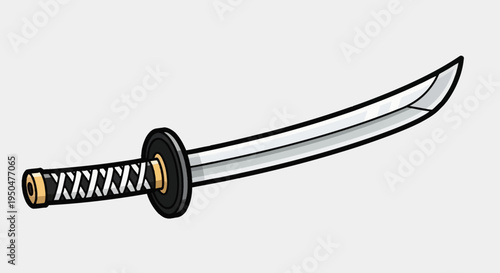 Japanese Katana Sword, Samurai Weapon, Traditional Blade with Black Handle