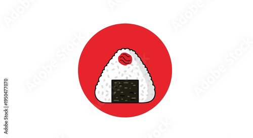 Japanese Onigiri Rice Ball with Red Circle