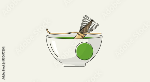 Matcha Tea Ceremony Set: Whisk, Scoop, and Bowl with Green Tea