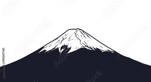Mount Fuji Snow Cap Minimalist Graphic