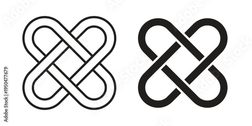 Interlocking icon. Simple linear element illustration. Thin stroke sign can be used for web, mobile and UI.