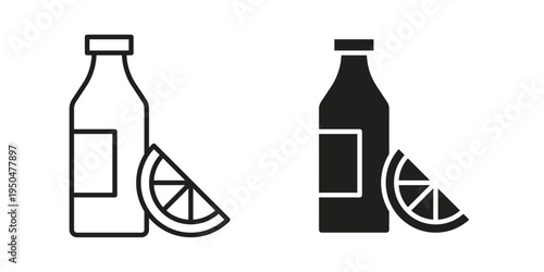 Juice bottle icon. Simple linear element illustration. Thin stroke sign can be used for web, mobile and UI.