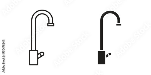 Kitchen tap icon. Simple linear element illustration. Thin stroke sign can be used for web, mobile and UI.