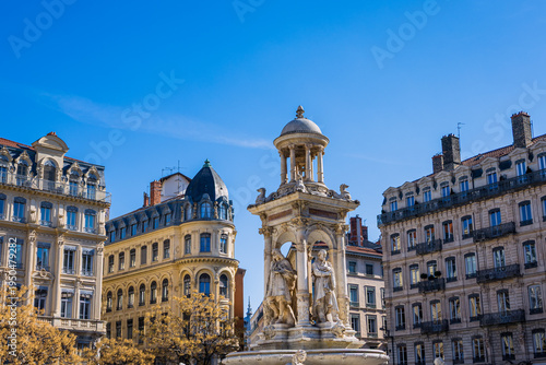 Fontaine de la Place des Jacobins de Lyon Presqu’île en France