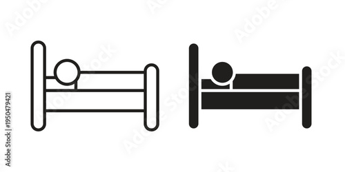 Laying in bed icon. Simple linear element illustration. Thin stroke sign can be used for web, mobile and UI.