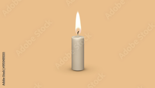 Burning candle light flame symbol spiritual decoration illumination night atmosphere vector illustration design element