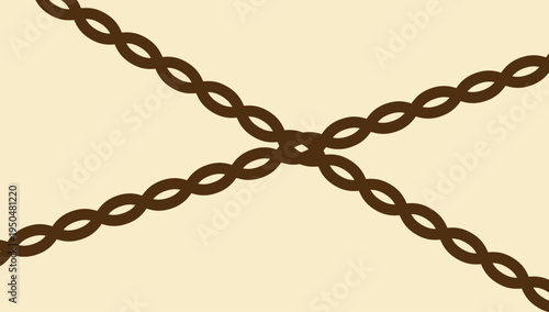 Crossed chain links symbol restriction connection metal chain pattern vector illustration design element