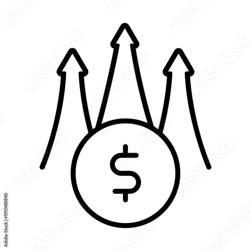 Increase sale icon vector. Income growth Illustration sign. Business growth symbol or logo.