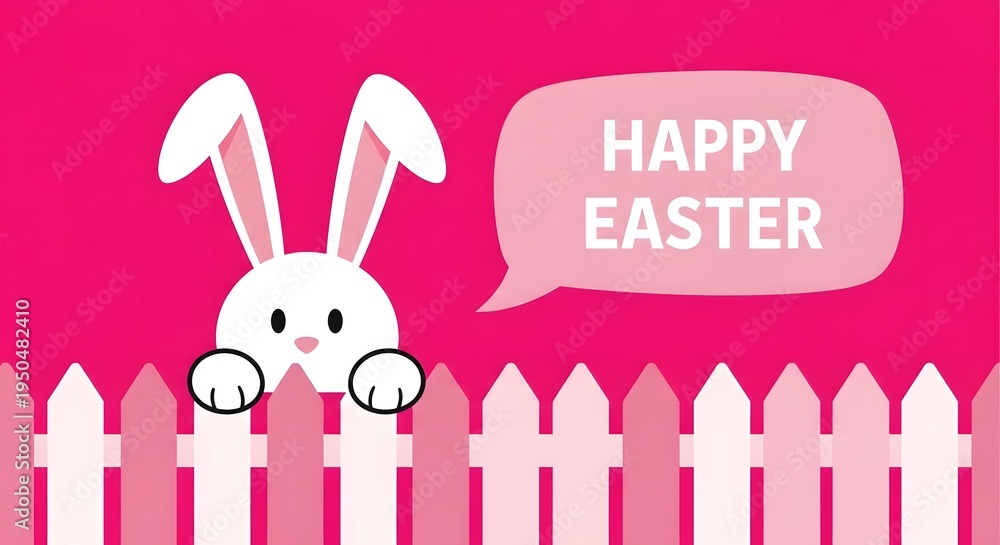 Fototapeta premium Easter bunny wishing you a happy easter