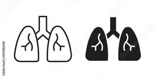 Lungs icon. Simple linear element illustration. Thin stroke sign can be used for web, mobile and UI.