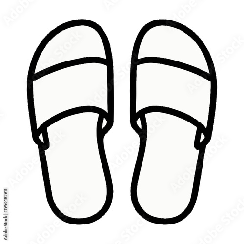 Pair of minimalist flat sandals vector in a clean design