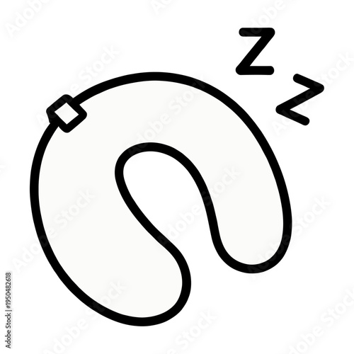 Vector of a travel pillow for comfortable sleeping