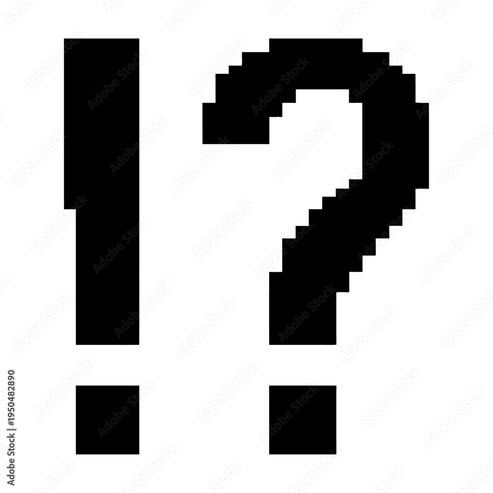 Fototapeta premium Vector featuring a black exclamation mark and question mark symbol