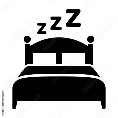 Vector of a bed with pillows and sleep symbols