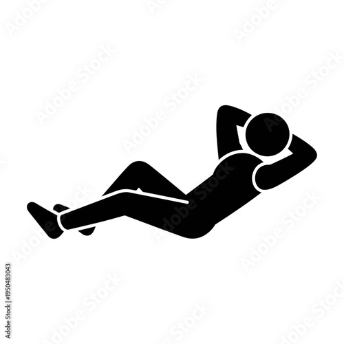 Vector of a man lying on his back and relaxing on the floor