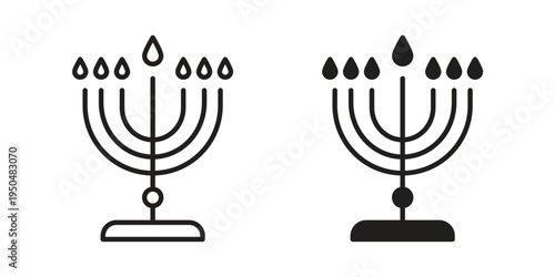 Menorah icon. Simple linear element illustration. Thin stroke sign can be used for web, mobile and UI.