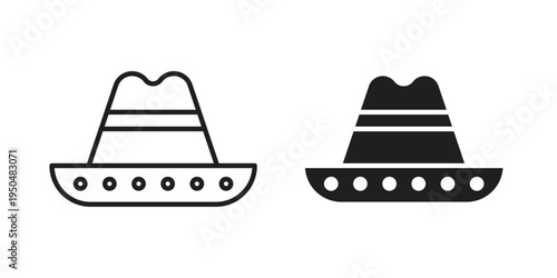Mexican Hat icon. Simple linear element illustration. Thin stroke sign can be used for web, mobile and UI.