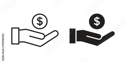 Money savings icon. Simple linear element illustration. Thin stroke sign can be used for web, mobile and UI.