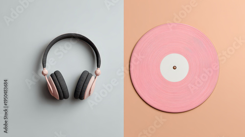 Modern Music Gear Mockup Featuring CD and Headphones