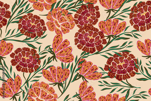 seamless floral motif in vector suitable for fabric, background, wallpaper, covers, etc