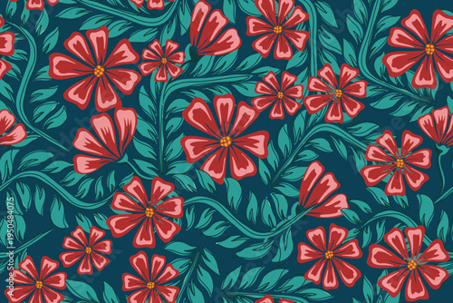 seamless floral motif in vector suitable for fabric, background, wallpaper, covers, etc