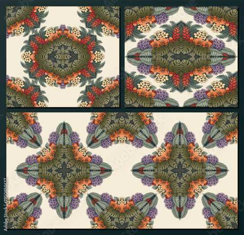 Obraz na plátně Tropical Jungle Floral Seamless Pattern Monstera Botanical Ornament for Textile