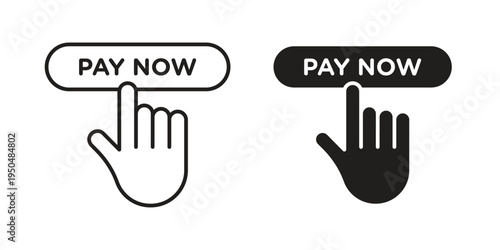 Pay now icon. Simple linear element illustration. Thin stroke sign can be used for web, mobile and UI.