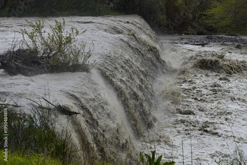 Mountain runoff and river flooding. Large volumes of mountain water are flooding riverbeds in southern Italy. Extreme weather conditions are causing widespread soil erosion and active landslides.