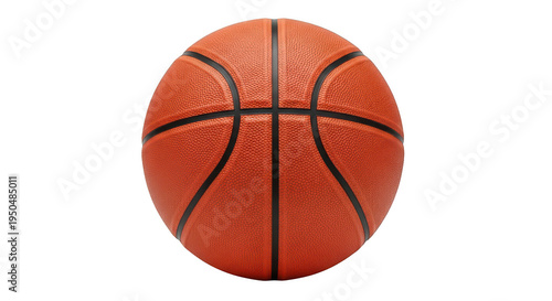 A basketball with black lines isolated on transparent background