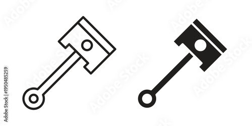 Piston icon. Simple linear element illustration. Thin stroke sign can be used for web, mobile and UI.