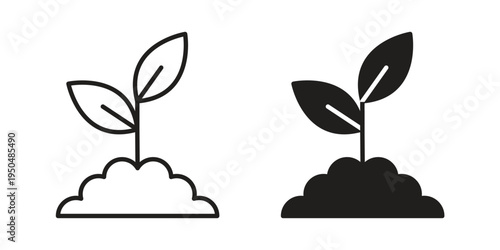 Plant icon. Simple linear element illustration. Thin stroke sign can be used for web, mobile and UI.