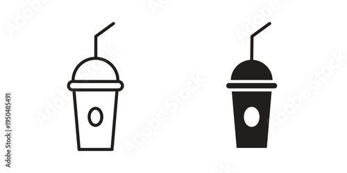 Plastic drinking cup icon. Simple linear element illustration. Thin stroke sign can be used for web, mobile and UI.