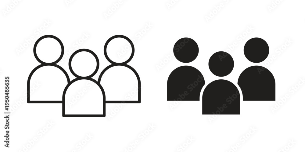 Fototapeta premium Population icon. Simple linear element illustration. Thin stroke sign can be used for web, mobile and UI.