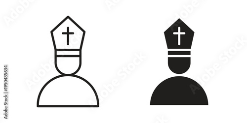 Pope icon. Simple linear element illustration. Thin stroke sign can be used for web, mobile and UI.