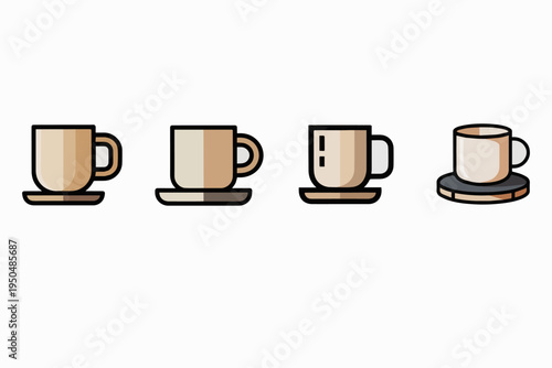 glass cup with tea and small saucer