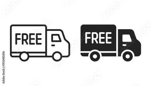 Free delivery icon. Delivery van icon. Free shipping icon in vector.