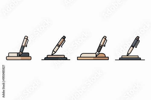 luxury desk pen stand with single pen