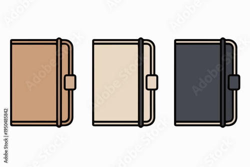 leather notebook with elastic band closure