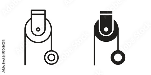 Pulley icon. Simple linear element illustration. Thin stroke sign can be used for web, mobile and UI.
