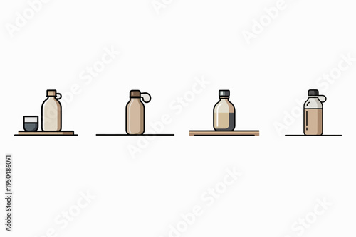 neutral ceramic water bottle on desk