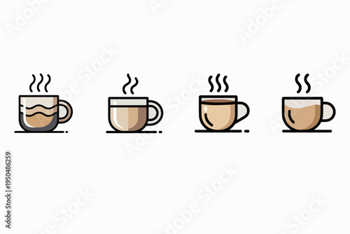 warm coffee mug with gentle steam line