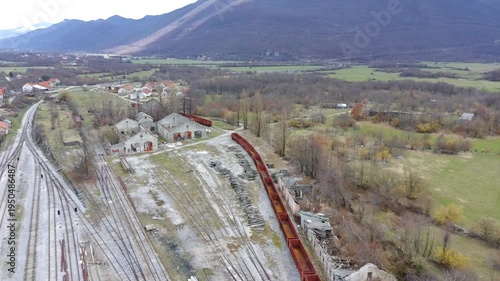 Wallpaper Mural Aerial drone photo of industrial railroad terminal in Gracac, Croatia Torontodigital.ca
