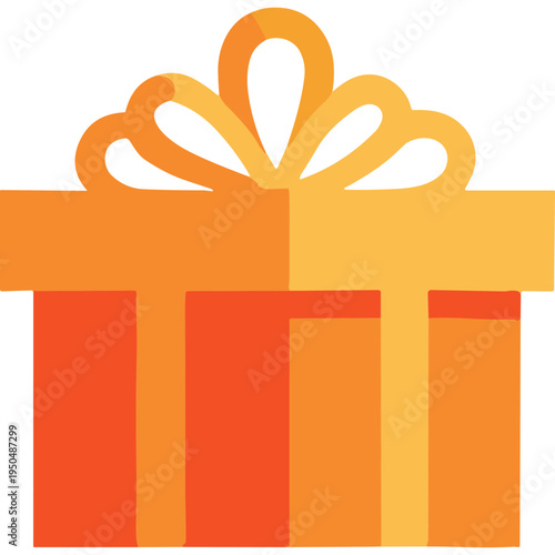 An illustration shows a gift box with an orange ribbon on top.
