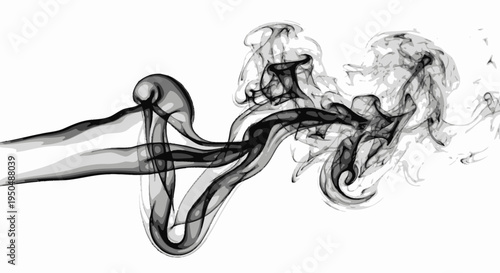 Abstract smoke swirls against a white background for conceptual designs