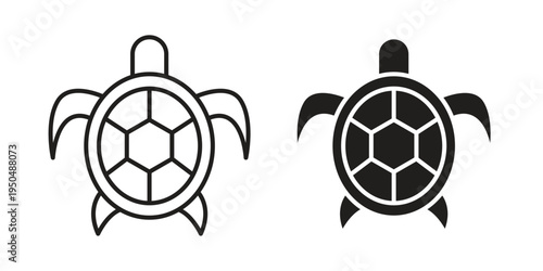 Sea turtle icon. Simple linear element illustration. Thin stroke sign can be used for web, mobile and UI.