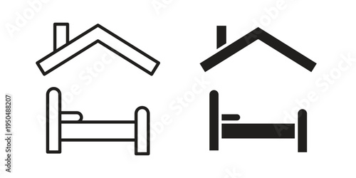 Shelter beds icon. Simple linear element illustration. Thin stroke sign can be used for web, mobile and UI.