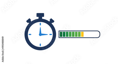Stopwatch with progress bar graphic.